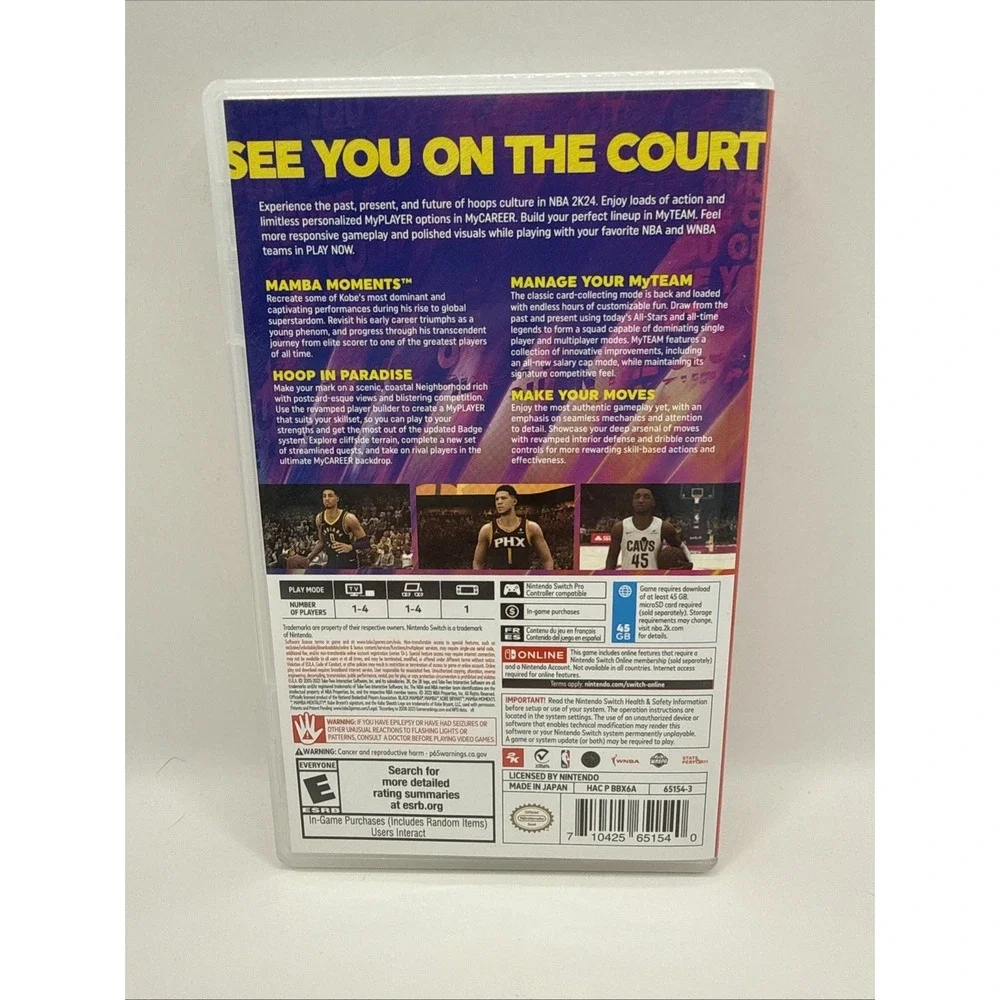 NBA 2K24 Kobe Bryant Edition Nintendo Switch Game w/Case‎